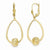 10k Yellow Gold Polished & Diamond-cut Dangle Leverback Earrings