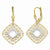 10k Two-tone Polished & Satin Dangle Leverback Earrings