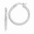 10k White Gold Polished & Textured Hinged Hoop Earrings