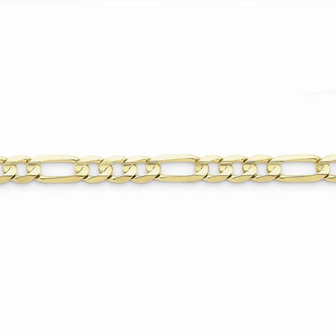 10K Yellow Gold Light Figaro Chain Bracelet