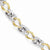 10K White and Yellow Gold Polished and Diamond-Cut Link Bracelet