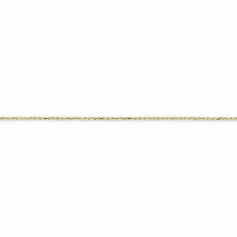 10K Yellow Gold Machine Made Diamond-Cut Rope Chain Bracelet
