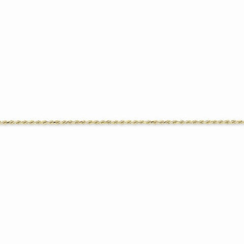 10K Yellow Gold Machine Made Diamond-Cut Rope Chain Bracelet