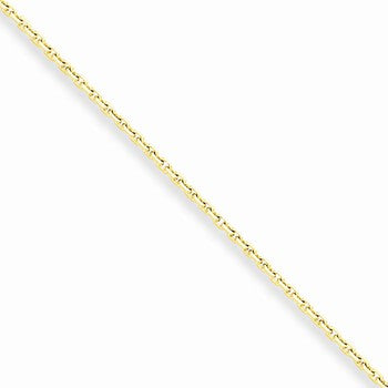 10K Yellow Gold Solid Diamond-Cut Cable Chain