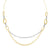 10K Two-Tone Link Bib Large Oval Cirlces- Adjustable, 18 inch, Jewelry Chains and Necklace