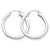 10k White Gold 3mm Round Hoop Earrings