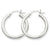 10k White Gold 3mm Round Hoop Earrings