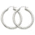 10k White Gold Diamond-cut 3mm Round Hoop Earrings