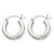 10k White Gold Diamond-cut 3mm Round Hoop Earrings