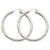 10k White Gold Diamond-cut 3mm Round Hoop Earrings