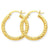 10k Yellow Gold Diamond-cut 3mm Round Hoop Earrings