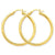 10k Yellow Gold Diamond-cut 3mm Round Hoop Earrings