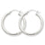 10k White Gold Satin Diamond-cut 3mm Round Hoop Earrings