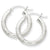 10k White Gold Satin Diamond-cut 3mm Round Hoop Earrings