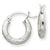 10k White Gold Satin Diamond-cut 3mm Round Hoop Earrings