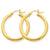 10k Yellow Gold Satin Diamond-cut 3mm Round Hoop Earrings
