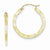 10k Yellow Gold Textured Hoop Earrings