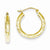 10k Yellow Gold Diamond-cut 3x20mm Hollow Tube Hoop Earrings