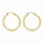 10k Yellow Gold Diamond-cut 3x35mm Hollow Tube Hoop Earrings