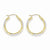 10K Yellow Gold Rhodium Plated Diamond-cut 3mm Hoop Earrings