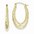 10k Yellow Gold Textured Oval Hollow Hoop Earrings