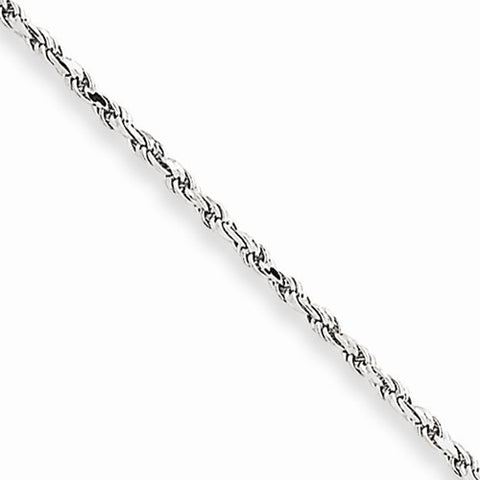 10K White Gold Machine Made Diamond-Cut Rope Chain Bracelet