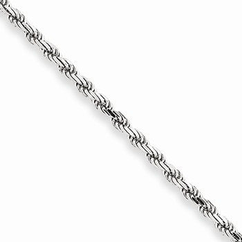 10K White Gold Rope Chain