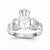 10k White Gold Polished Claddagh Ring