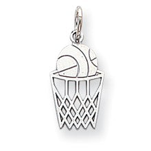 10k White Gold Basketball & Net Charm hide-image