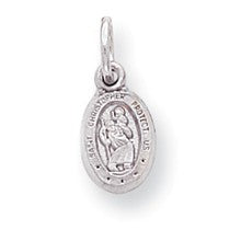 10k White Gold ST. CHRISTOPHER MEDAL Charm hide-image