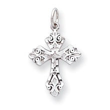 10k White Gold Diamond-Cut CROSS Charm hide-image