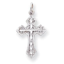10k White Gold Diamond-Cut CROSS Charm hide-image