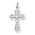 10k White Gold Diamond-Cut CROSS Charm hide-image
