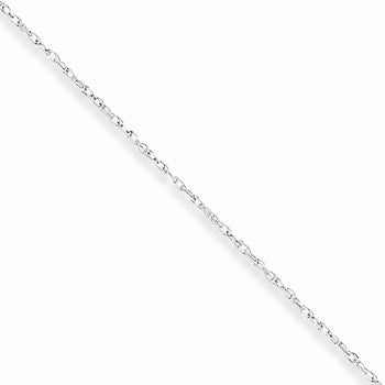 10K White Gold Polished Lite Baby Rope Chain