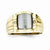 10k Yellow Gold Gray Cats Eye & Diamond Mens Ring