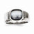 10k White Gold Diamond and Grey Cat's Eye Ring