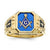 10k Yellow Gold Blue Acrylic Men's Masonic Ring