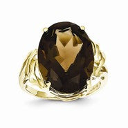 10k Yellow Gold Smokey Quartz Ring