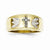 10k Yellow Gold Diamond Trio Men's Cross Wedding Band