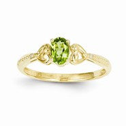 10k Yellow Gold Peridot Diamond Ring