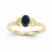 10k Yellow Gold Genuine Sapphire Diamond Ring