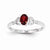 10k White Gold Garnet Diamond Ring