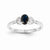 10k White Gold Genuine Sapphire Diamond Ring