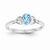 10k White Gold Light Swiss Blue Topaz Diamond Ring