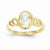 10k Yellow Gold White Topaz Diamond Ring