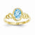 10k Yellow Gold Light Swiss Blue Topaz Diamond Ring