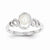 10k White Gold Pearl Diamond Ring