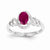 10k White Gold Genuine Ruby Diamond Ring