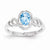 10k White Gold Light Swiss Blue Topaz Diamond Ring