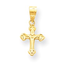 10k Gold Polished Crucifix Cross Charm hide-image